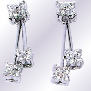 DIamond Dangeling Earrings .81TDW 14KT White Gold